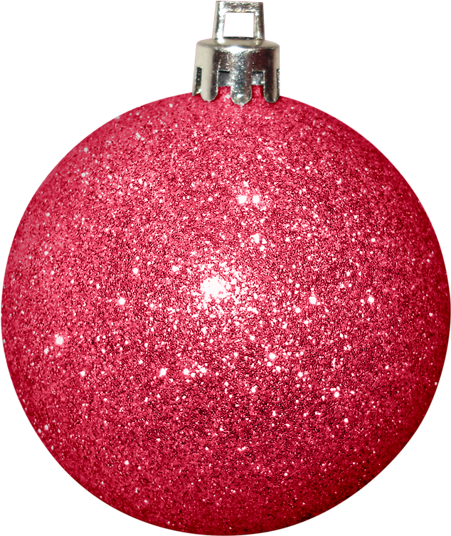 Sparkling Red Christmas Ornament PNG image