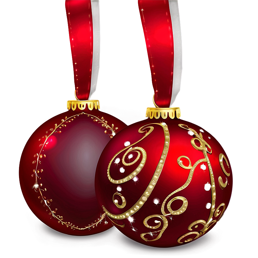 Sparkling Red Ornament Png Foi PNG image