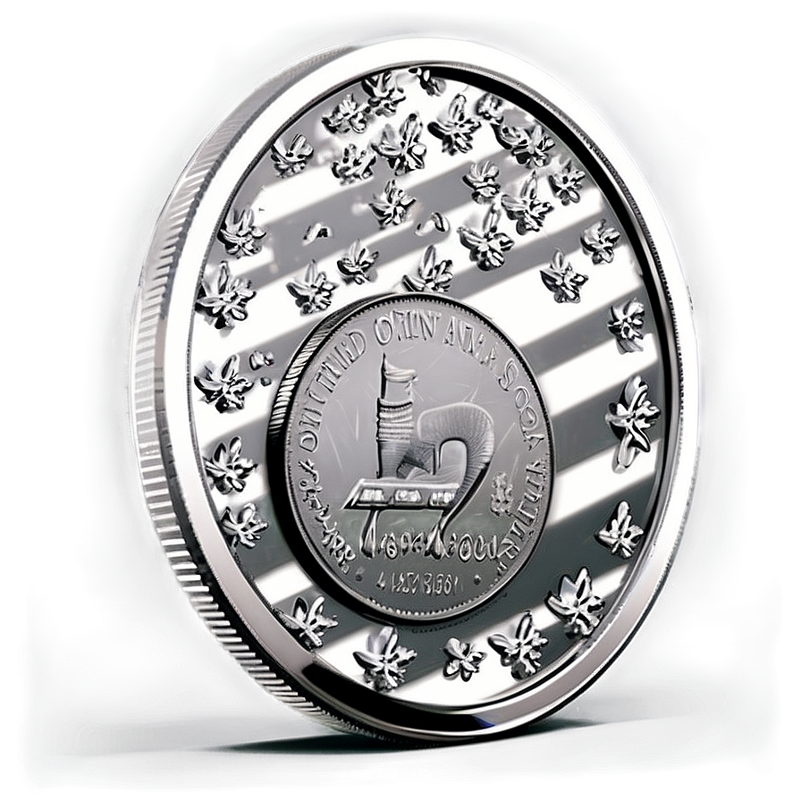 Sparkling Silver Coin Drawing Png Vck PNG image