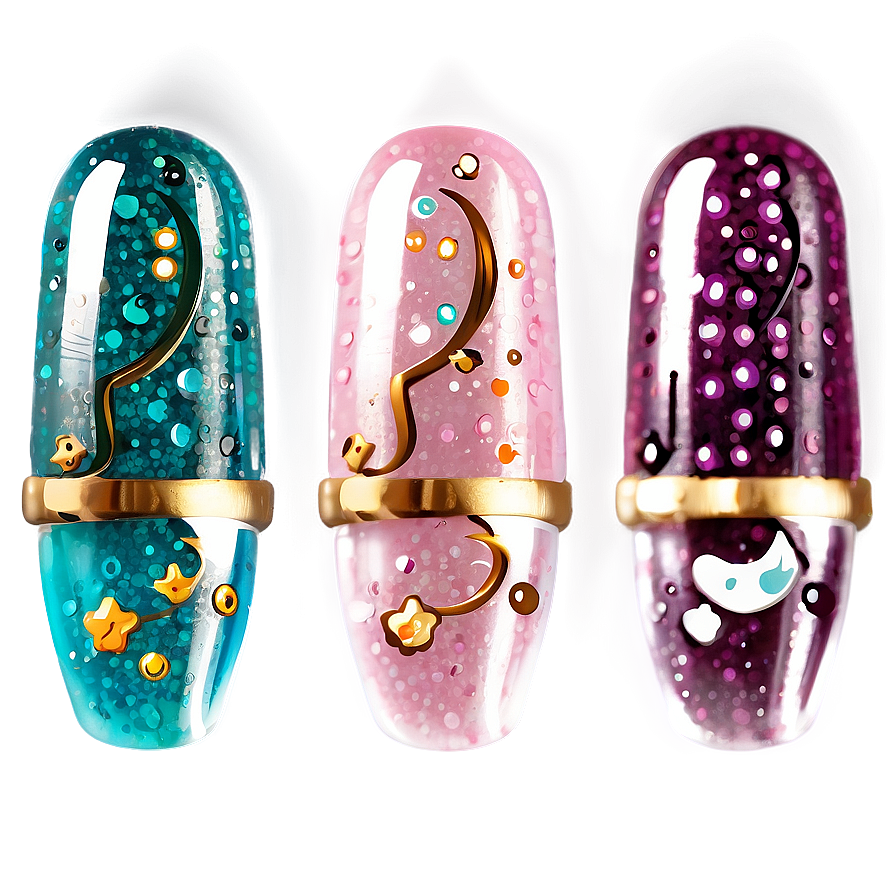 Sparkling Single Acrylic Nail Png Cxw88 PNG image