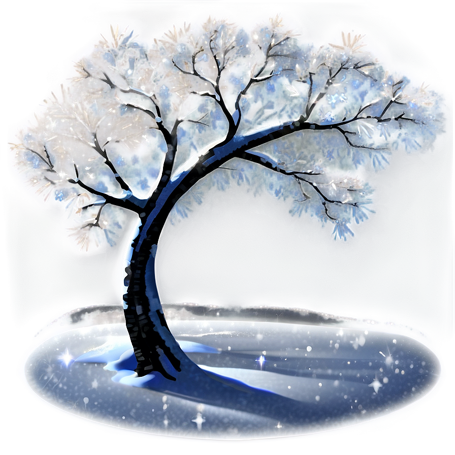 Sparkling Snowy Tree Png Vcv4 PNG image