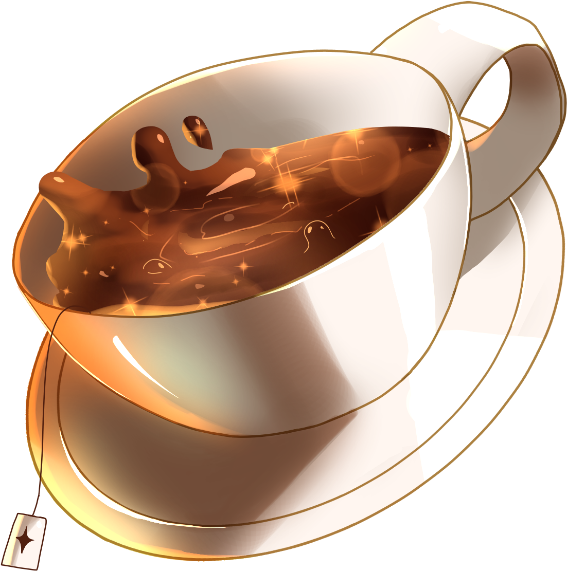 Sparkling Teain Cup Illustration PNG image
