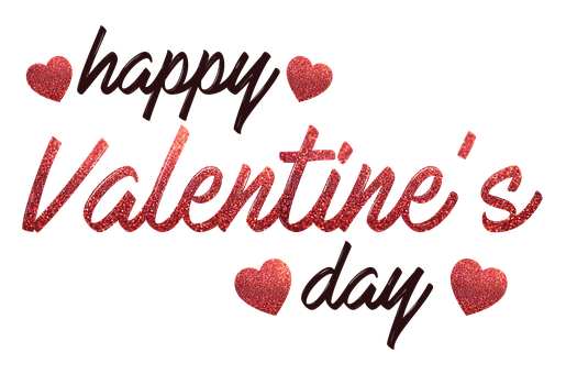 Sparkling Valentines Day Greeting PNG image