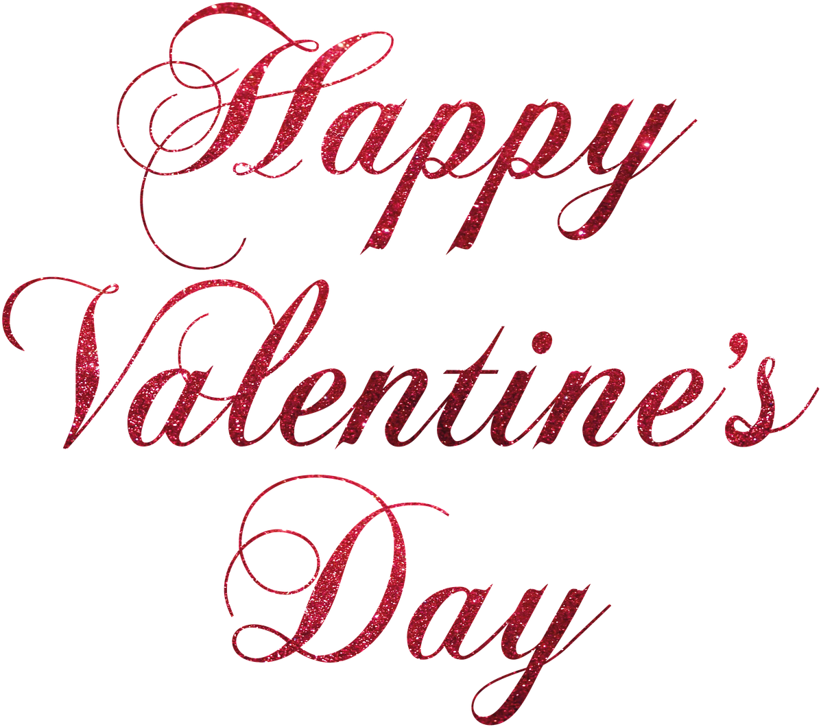 Sparkling Valentines Day Greeting PNG image