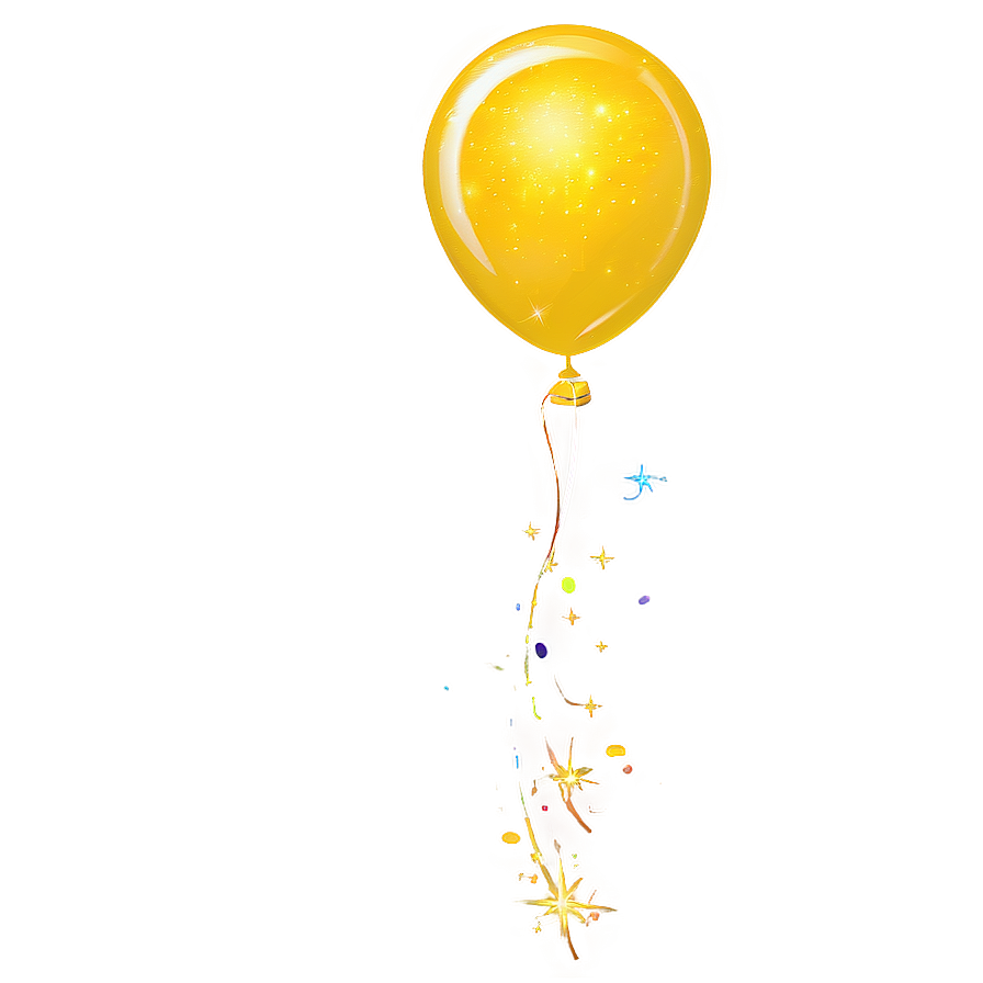 Sparkling Yellow Balloon Png Gjy43 PNG image