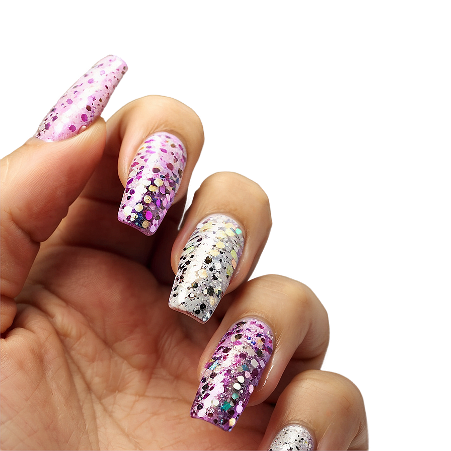 Sparkly Acrylic Nails Designs Png Jfd59 PNG image