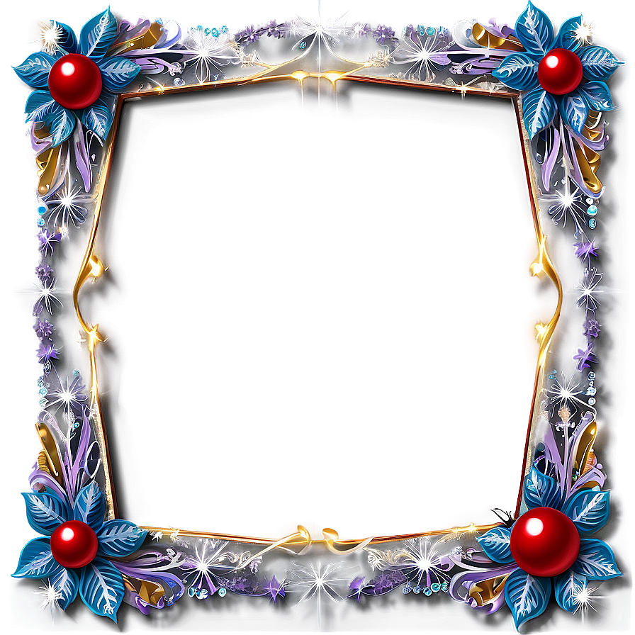 Sparkly Christmas Frame Png Fxq PNG image