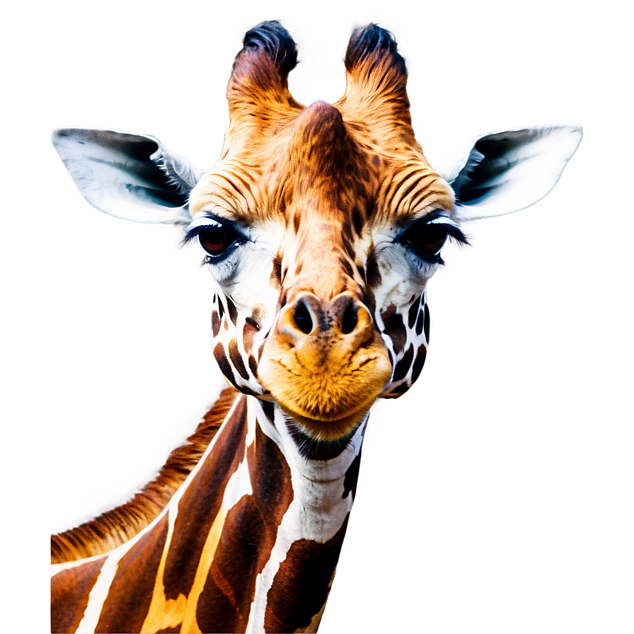 Speckled Giraffe Close-up Png 05062024 PNG image