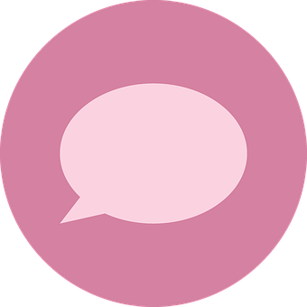 Speech Balloon Icon Pink Background PNG image