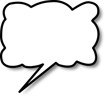 Speech Bubble Graphic Blackand White PNG image