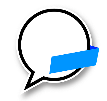 Speech Bubble Icon Blue Banner PNG image