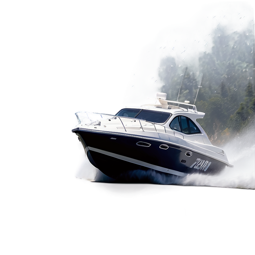 Speed Boat In Storm Png 06282024 PNG image