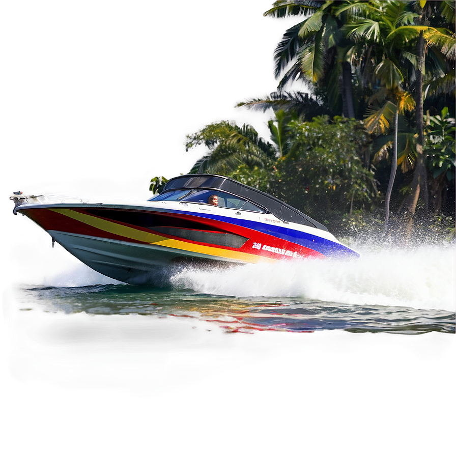 Speed Boat Passing Png 06282024 PNG image