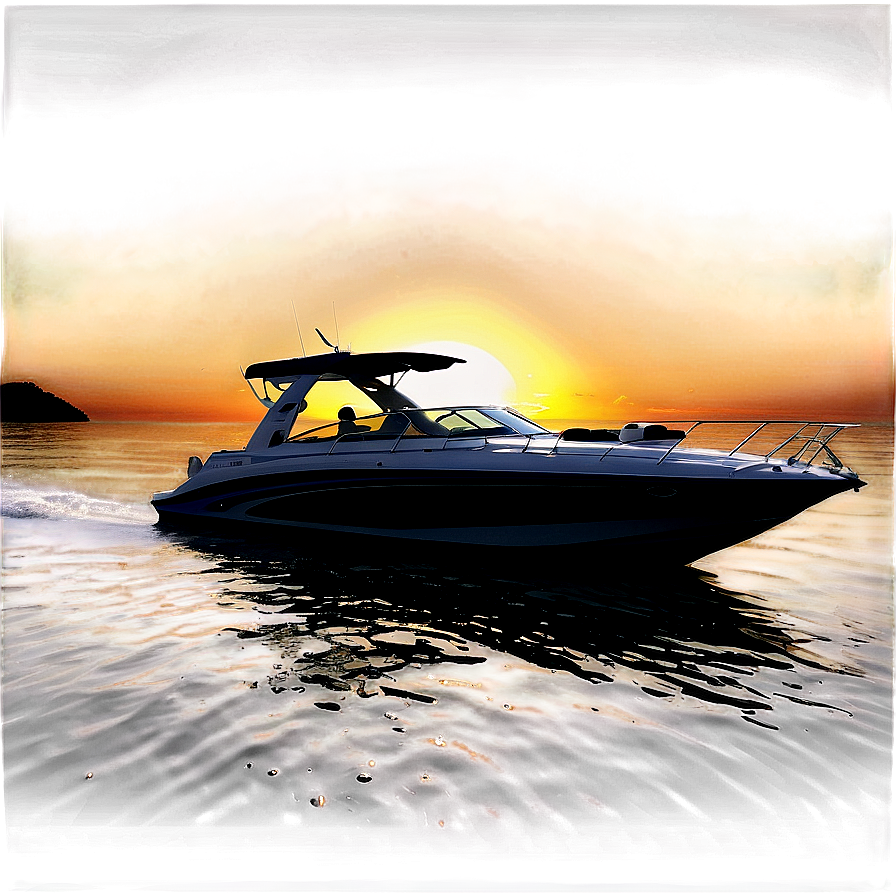 Speed Boat Sunset View Png 81 PNG image