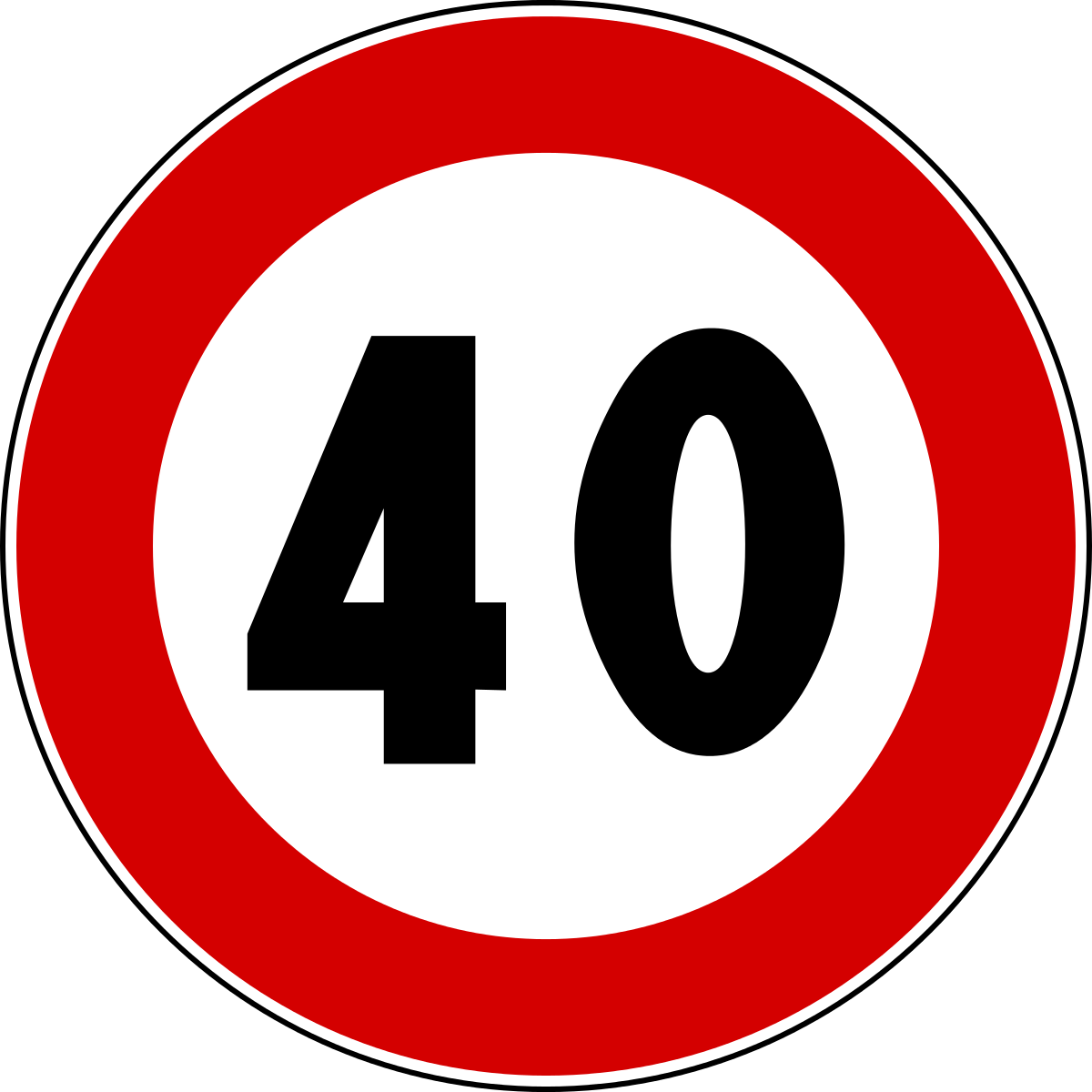 Speed Limit40 Road Sign PNG image