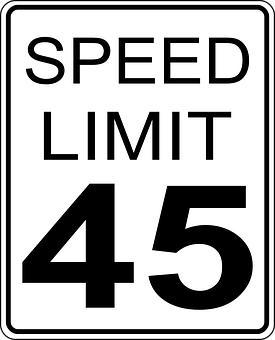 Speed Limit45 Sign PNG image
