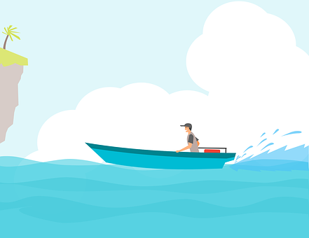 Speedboat_ Adventure_ Illustration PNG image