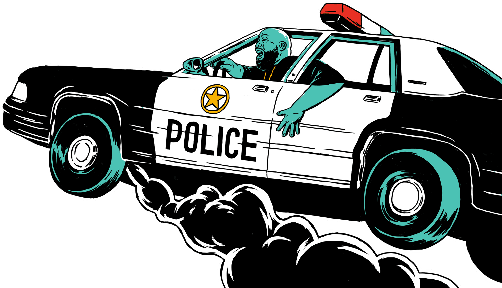 Speeding Police Car Illustration PNG image