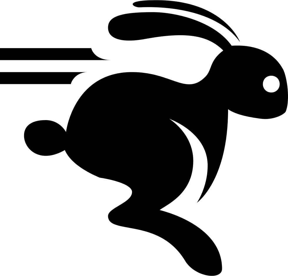 Speedy Rabbit Silhouette PNG image