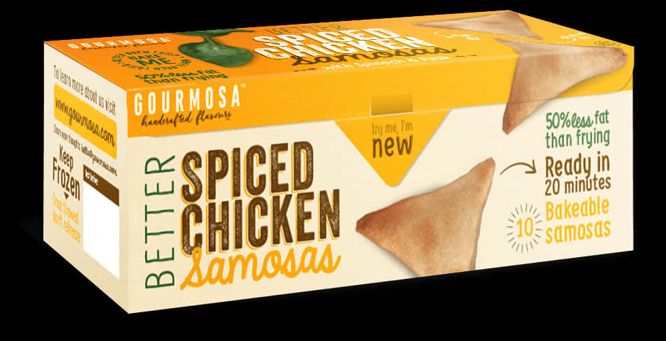Spiced Chicken Samosas Packaging PNG image