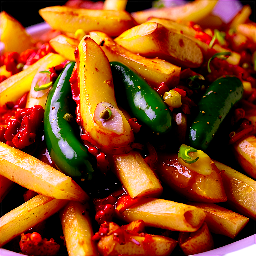 Spicy Poutine With Jalapenos Png Lgb30 PNG image