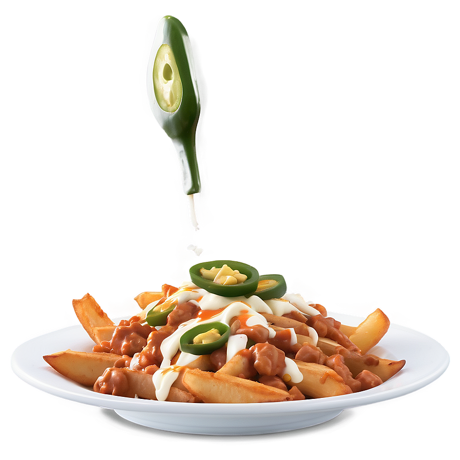 Spicy Poutine With Jalapenos Png Sad PNG image