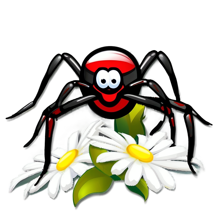 Spider Cartoon With Flower Png 50 PNG image