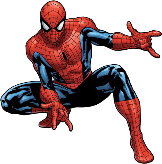 Spider Man_ Crouching_ Web Shooting_ Pose PNG image