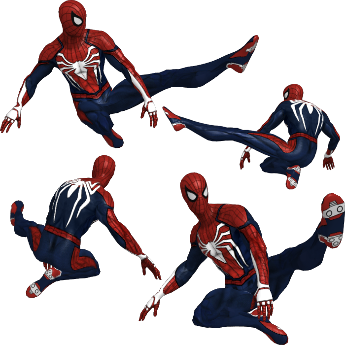 Spider Man Poses Collage PNG image