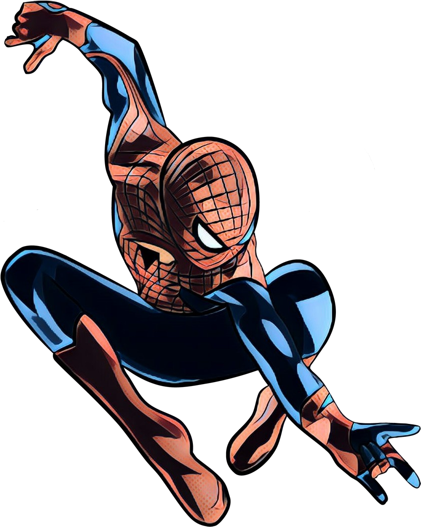 Spider Man_ Swinging_ Action PNG image