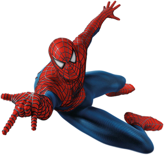 Spider Man Swinging Action Pose PNG image