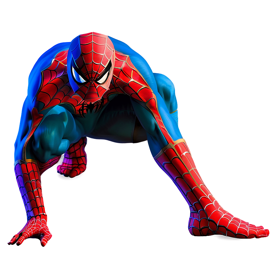 Spiderman Crouching Transparent Png 05262024 PNG image