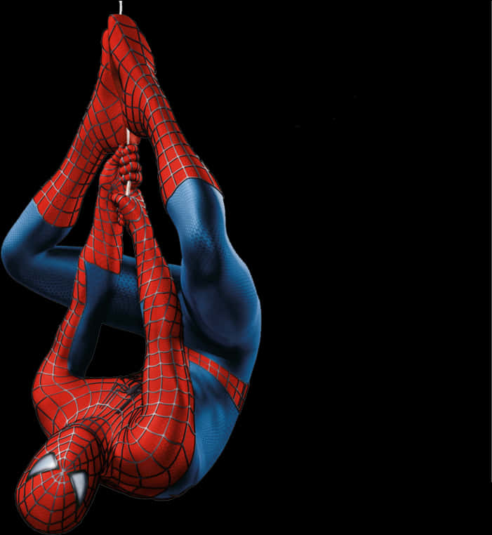 Spiderman Hanging Upside Down PNG image