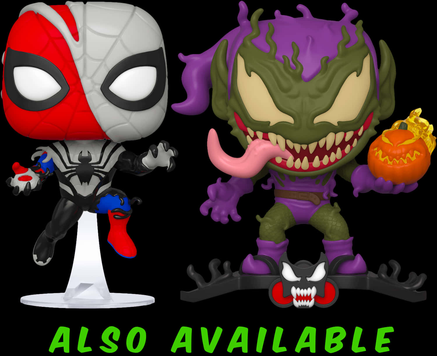 Spidermanand Green Goblin Funko Pop Figures PNG image