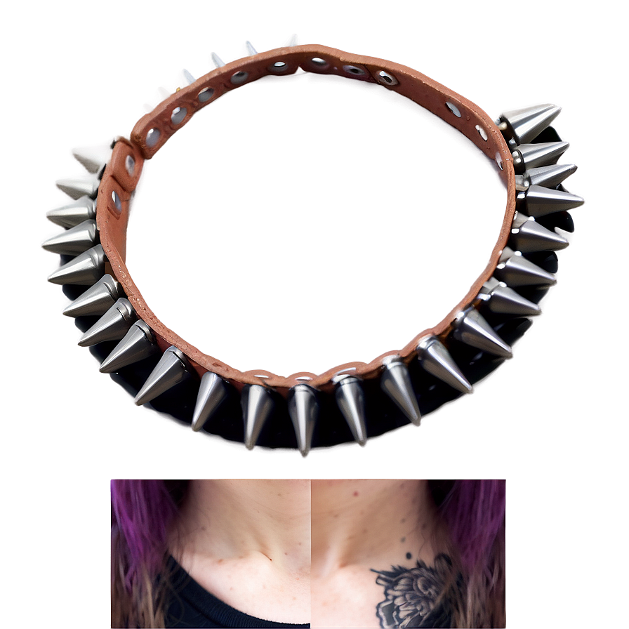 Spiked Choker For Edgy Look Png 06282024 PNG image