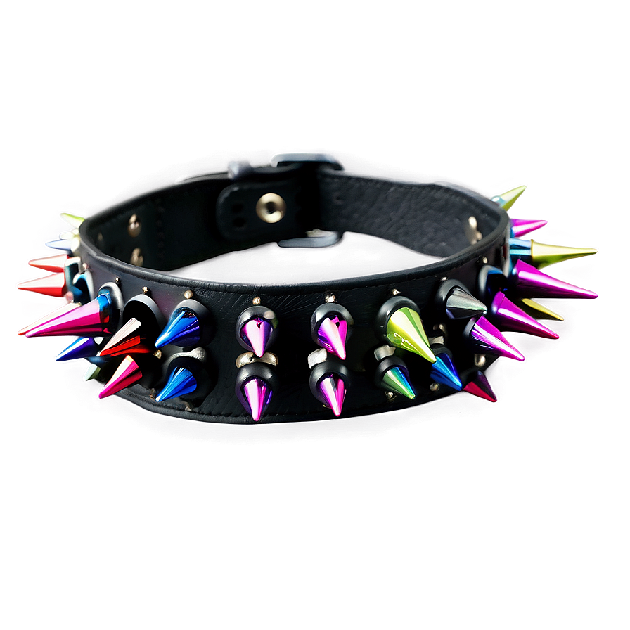 Spiked Choker In Bright Colors Png 40 PNG image