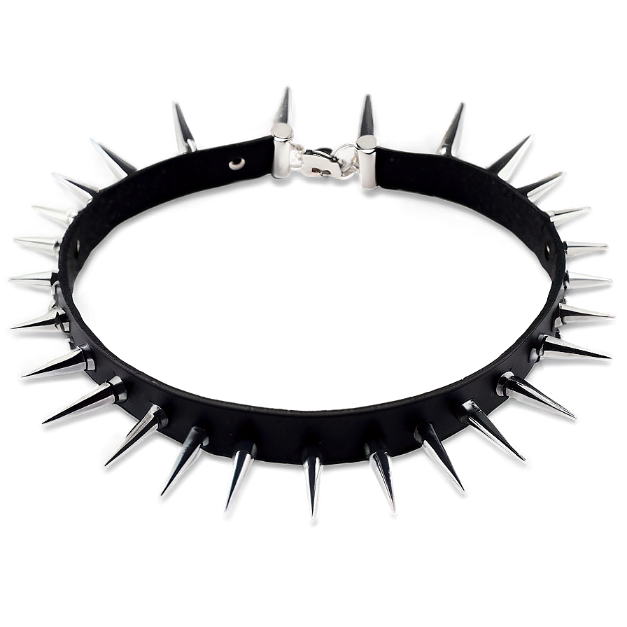 Spiked Choker In Matte Black Png Cns38 PNG image