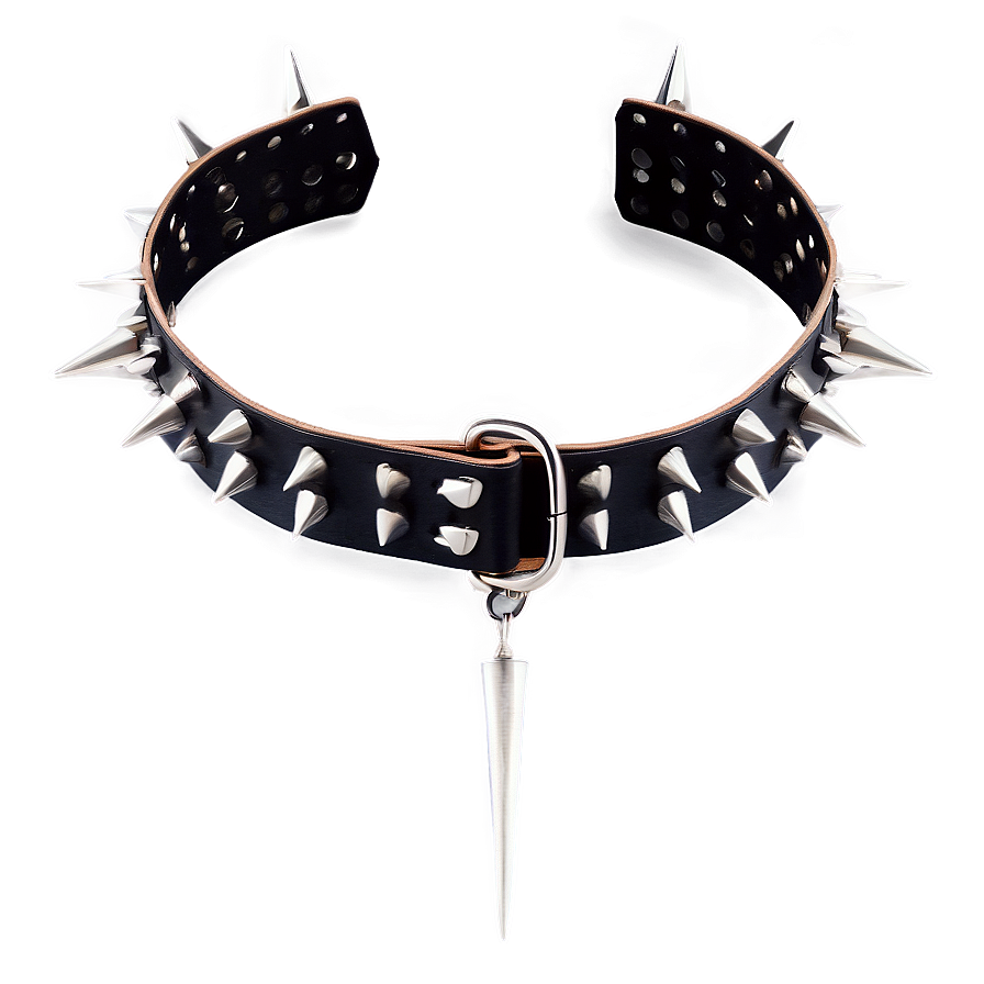 Spiked Choker With Buckle Closure Png 06282024 PNG image