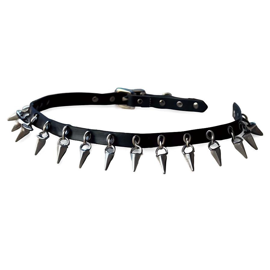 Spiked Choker With Charms Png 06282024 PNG image