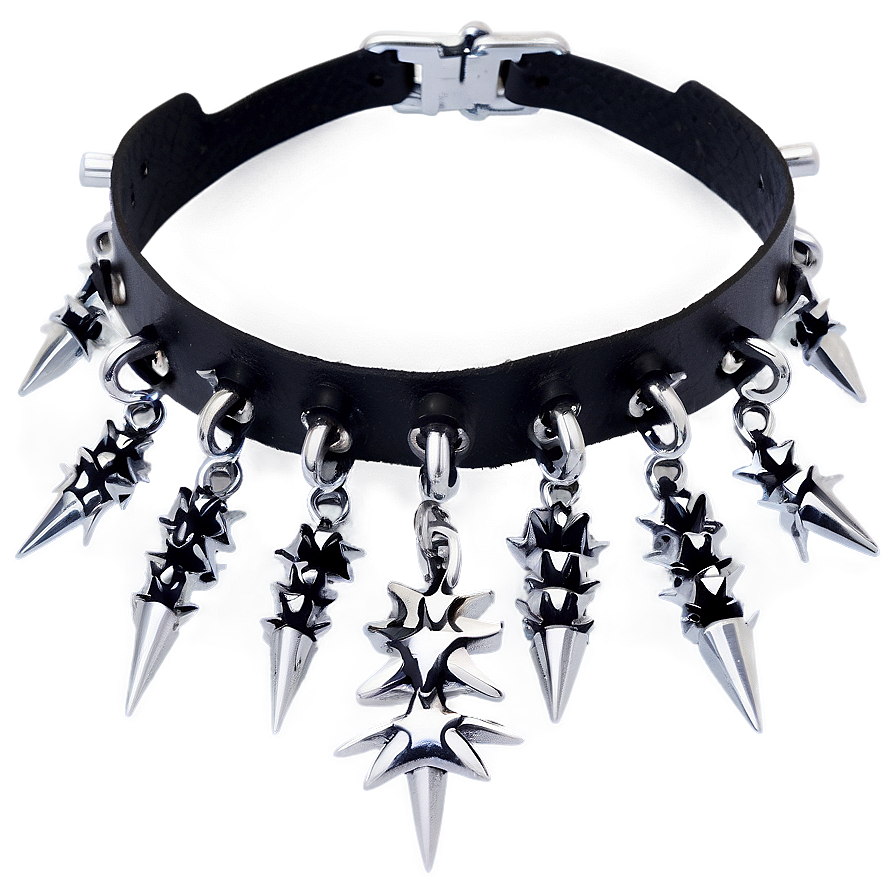 Spiked Choker With Charms Png Ila52 PNG image