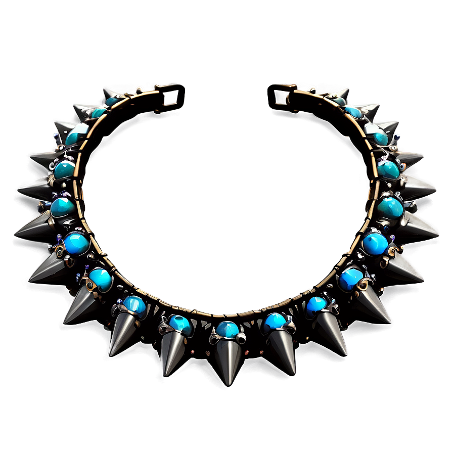 Spiked Choker With Gemstones Png 22 PNG image