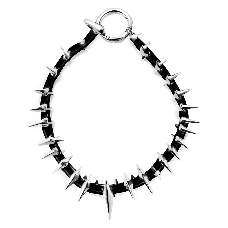 Spiked Choker With Lock Pendant Png 33 PNG image