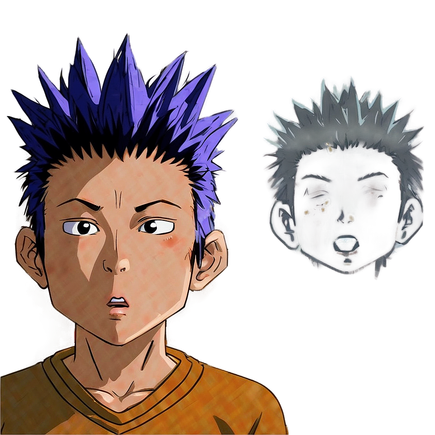 Spiky Hair Anime Character Png Snx10 PNG image