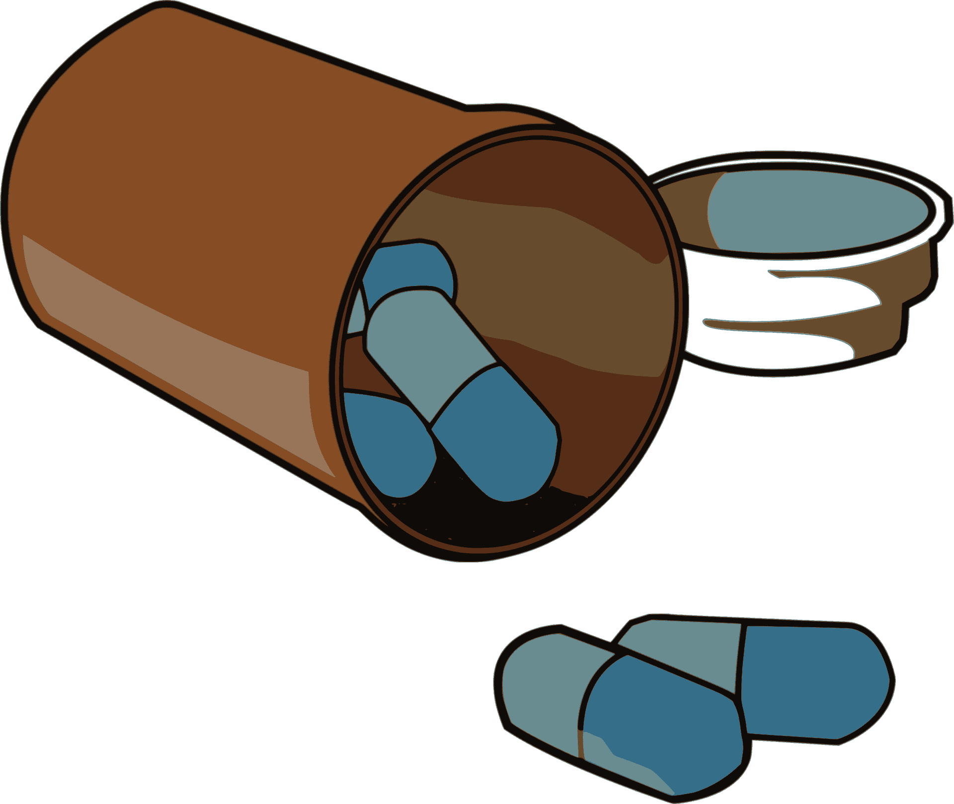 Spilled Pills Vector Illustration PNG image