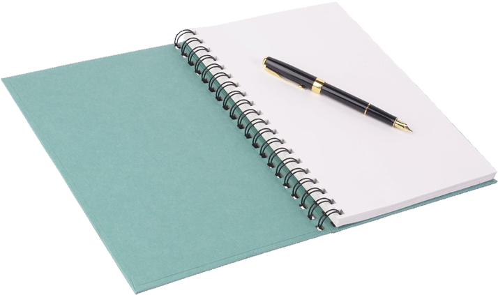 Spiral Notebookand Pen PNG image