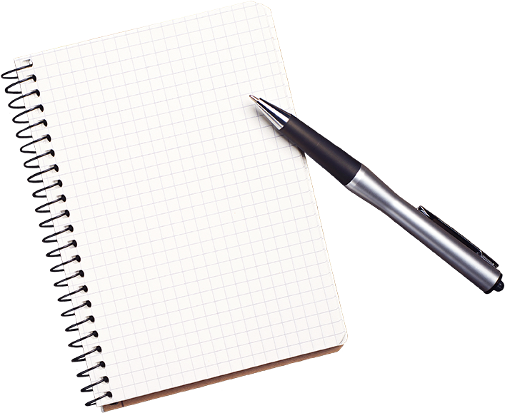 Spiral Notebookand Pen PNG image