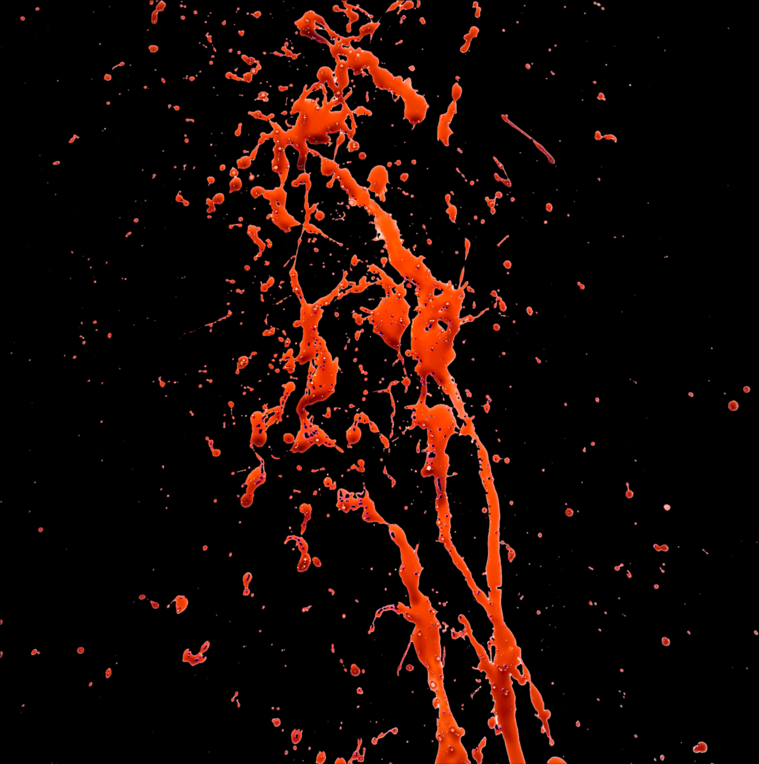 Splattered Bloodon Black Background PNG image