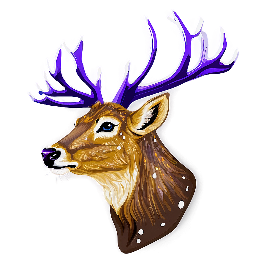 Splattered Paint Deer Head Png 42 PNG image