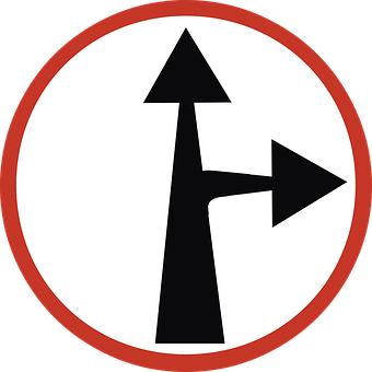 Split Direction Arrow Sign PNG image