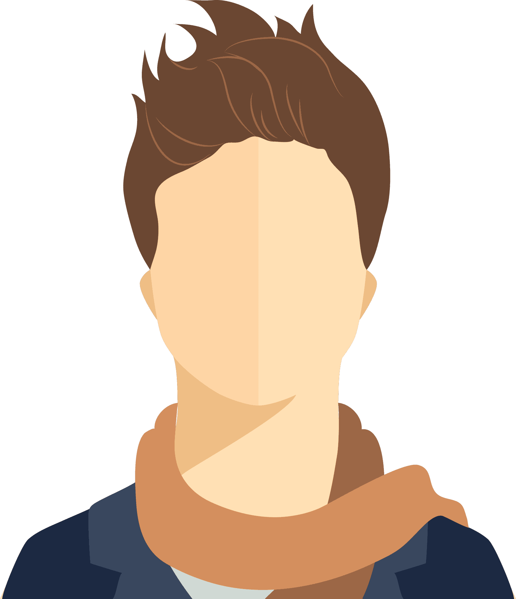 Split Face Portrait Illustration PNG image